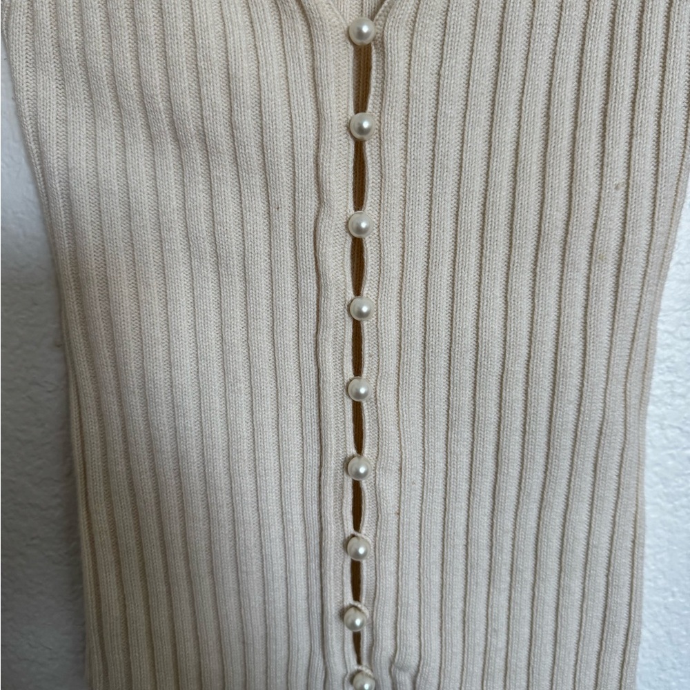 Wilfred Cream Ribbed Cardigan - Picture 2 of 4